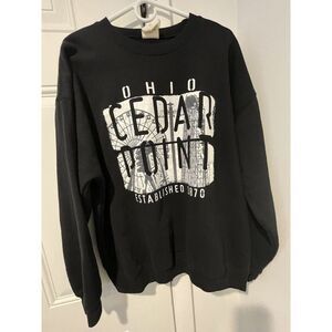 Cedar Point Ohio established 1870 Black‎ Sweatshirt Size 2XL Official Tag